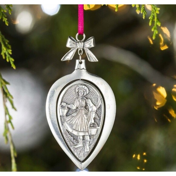 Danforth Pewter Maids A Milking 12 Days Of Christmas Ornament Silver Tone - Picture 2 of 16